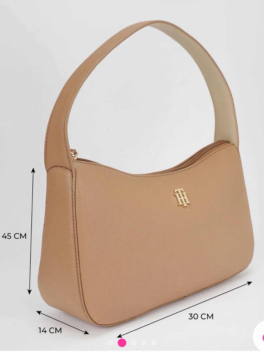 TOMMY HILFIGER Solid Beige Pu Hand Bag - Picture 7 of 10
